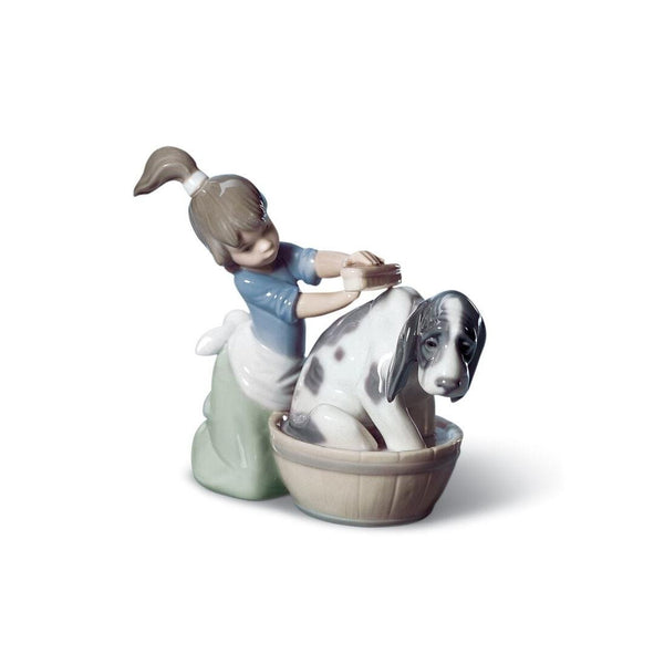 Load image into Gallery viewer, Lladro Bashful Bather Dog Figurine