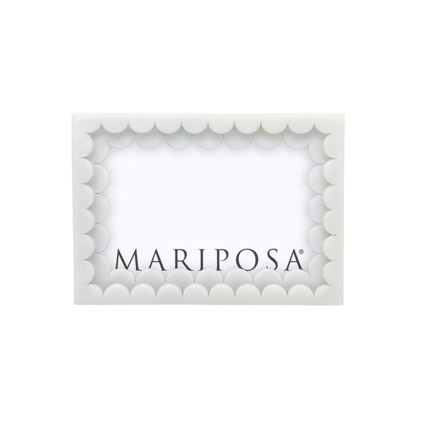 Load image into Gallery viewer, Mariposa White Acrylic Double Scallop 4x6 Frame