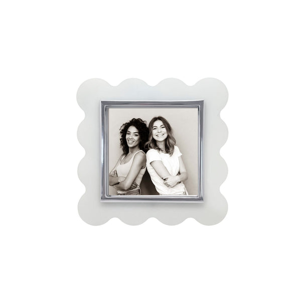 Load image into Gallery viewer, Mariposa White Acrylic Mod Scallop Square 4x4 Frame