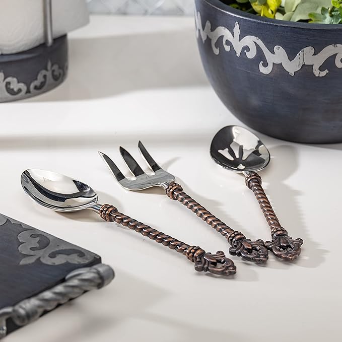 GG Collection Fleur De Lis Flatware, 3 Piece Hostess Set Lifelong