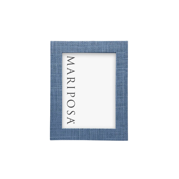 Load image into Gallery viewer, Mariposa Heather Blue Faux Grasscloth 5x7 Frame