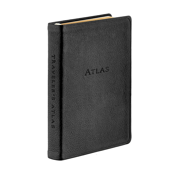 Load image into Gallery viewer, Graphic Image The Traveler's Atlas - Leather Book - Black