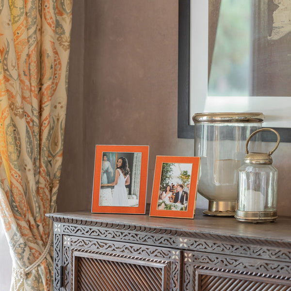 Load image into Gallery viewer, Addison Ross Orange Snake & Silver Frame - 4 x 6 in