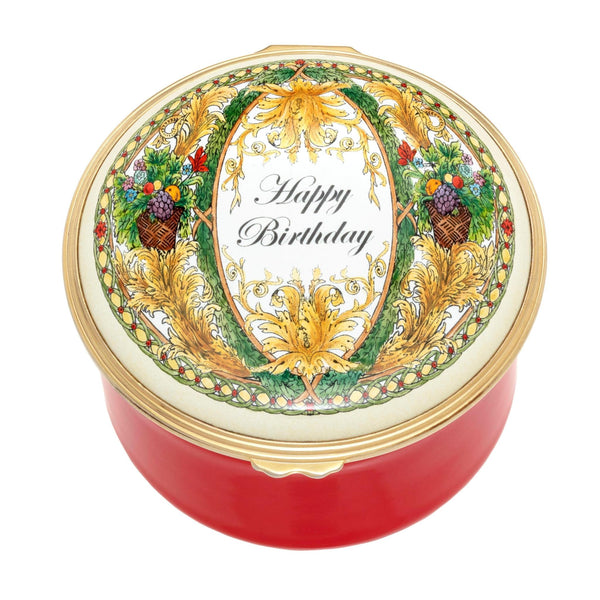 Load image into Gallery viewer, Halcyon Days Happy Birthday - Round Musical Enamel Box