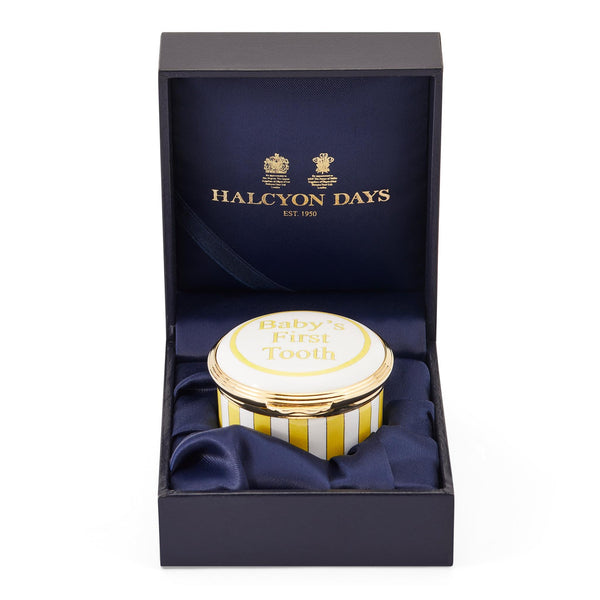 Load image into Gallery viewer, Halcyon Days "Baby's First Tooth" Enamel Box