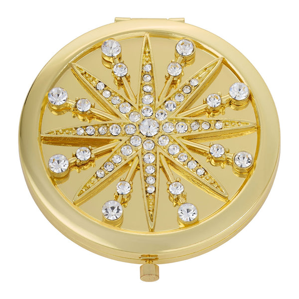 Load image into Gallery viewer, Olivia Riegel Gold Starburst Compact Mirror