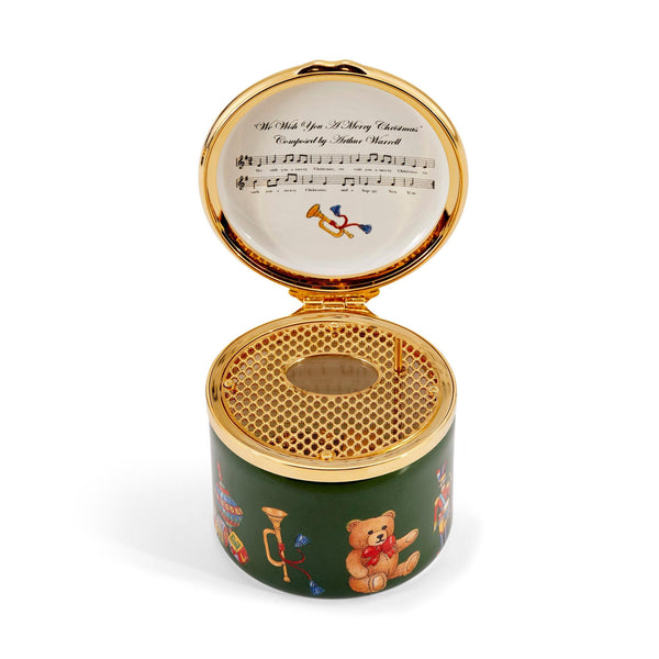Load image into Gallery viewer, Halcyon Days Christmas Nursery Box - We Wish You - Musical Enamel Box