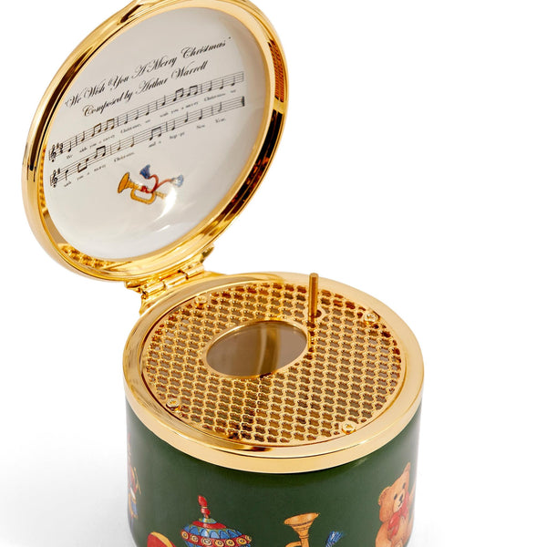 Load image into Gallery viewer, Halcyon Days Christmas Nursery Box - We Wish You - Musical Enamel Box