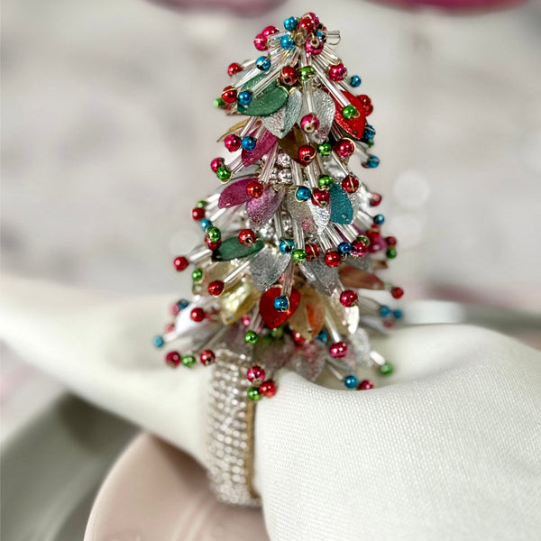 Load image into Gallery viewer, Bodrum Linens Christmas Tree - Napkin Rings - Set of 4