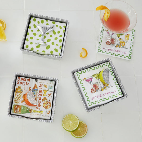 Load image into Gallery viewer, Mariposa Orange Slice (1777) Beaded Napkin Box Set
