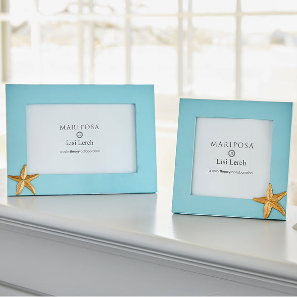Load image into Gallery viewer, Mariposa Starfish Sky Blue 4x6 Frame
