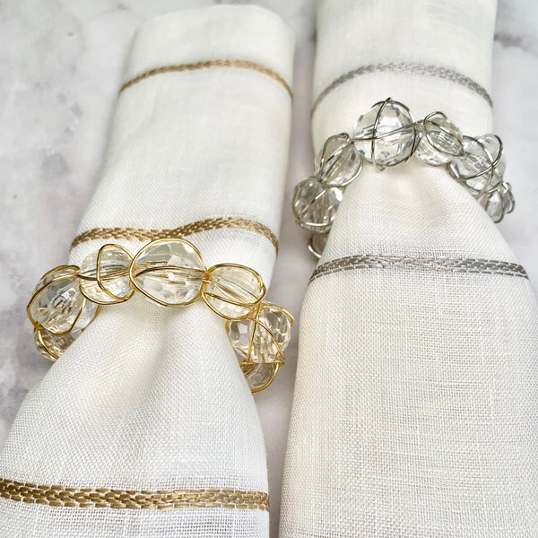 Load image into Gallery viewer, Bodrum Linens Crystal Bauble - Napkin Rings - Set of 4