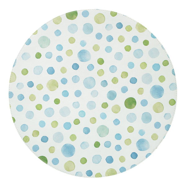 Load image into Gallery viewer, Bodrum Linens Dots 15" Round Mat - Easy Care Placemats - Set of 4