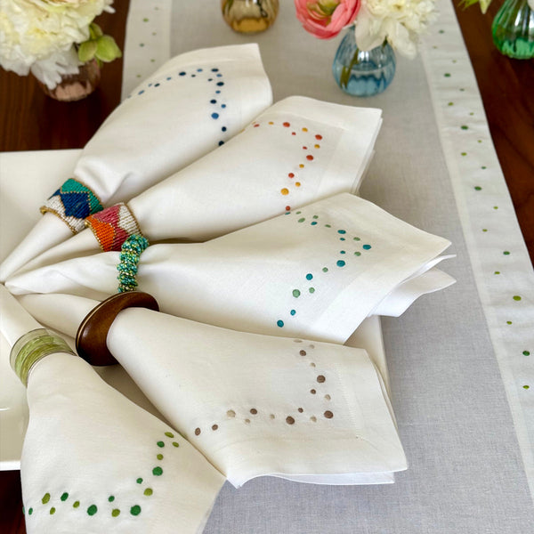 Load image into Gallery viewer, Bodrum Linens Dots Napkin - Linen Napkins - Set of 4