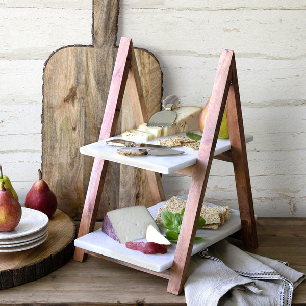 Load image into Gallery viewer, Park Hill Collection A-Frame Marble Cheese Server