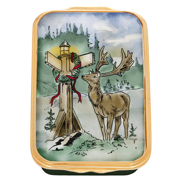 Load image into Gallery viewer, Halcyon Days At Christmas All Roads Lead Home - Stag - Enamel Box