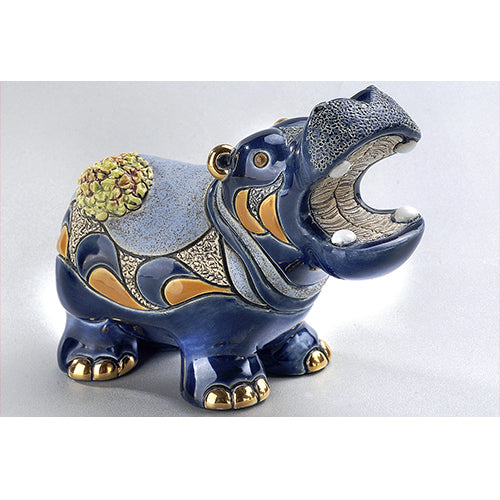 Load image into Gallery viewer, De Rosa Collections Hippo with Water Lily Figurine