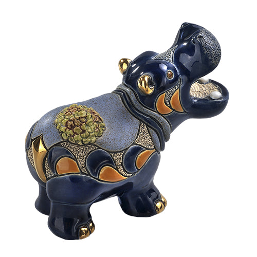 Load image into Gallery viewer, De Rosa Collections Hippo with Water Lily Figurine