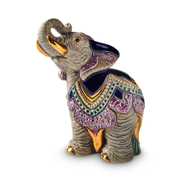 Load image into Gallery viewer, De Rosa Collections Indian Elephant with Trunk Up Figurine