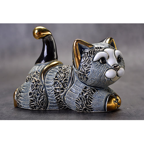 Load image into Gallery viewer, De Rosa Collections Striped Kitten Resting Figurine