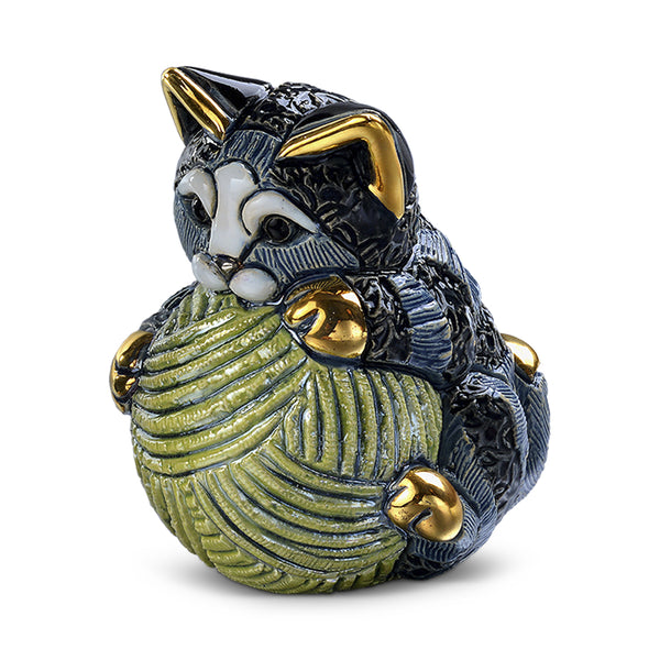 Load image into Gallery viewer, De Rosa Collections Striped Kitten with Yarn Ball Figurine