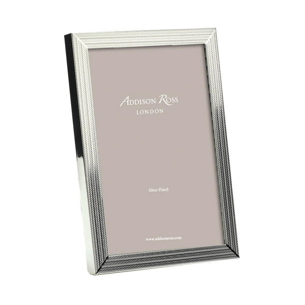 Load image into Gallery viewer, Addison Ross Herringbone Silver Plated Photo Frame - 5 x 7 in