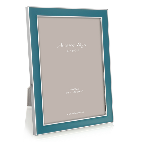 Load image into Gallery viewer, Addison Ross Teal Enamel & Silver Frame - 5 x 7 in