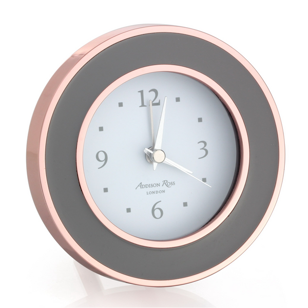 Load image into Gallery viewer, Addison Ross Rose Gold & Taupe Alarm Clock