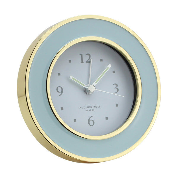 Load image into Gallery viewer, Addison Ross Powder Blue & Gold Alarm Clock