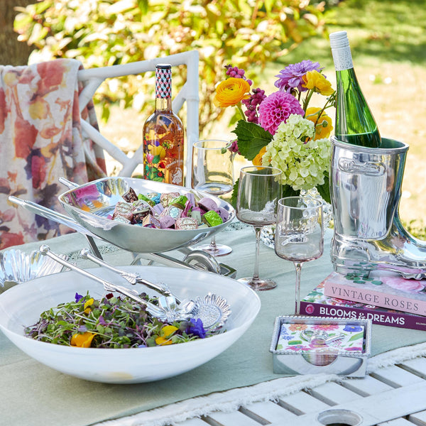 Load image into Gallery viewer, Mariposa Sunflower & Cosmos Salad Servers