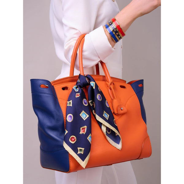 Load image into Gallery viewer, Halcyon Days Cobalt & Gold Enamel Bangle