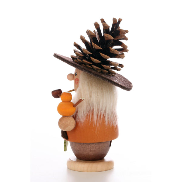 Load image into Gallery viewer, Christian Ulbricht Incense Burner - Smoker - Natural Pinecone Man With Bird - 5.75"H