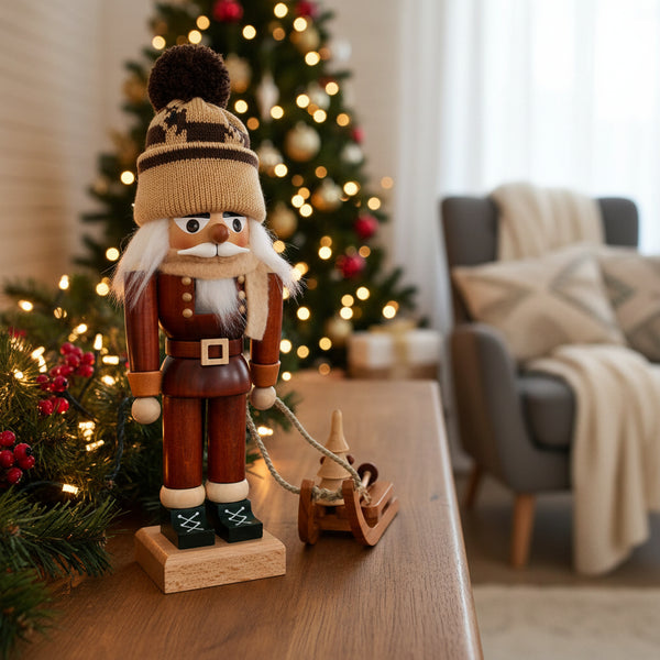 Load image into Gallery viewer, Christian Ulbricht Nutcracker - Sled Racer (Natural) - 11.8"H