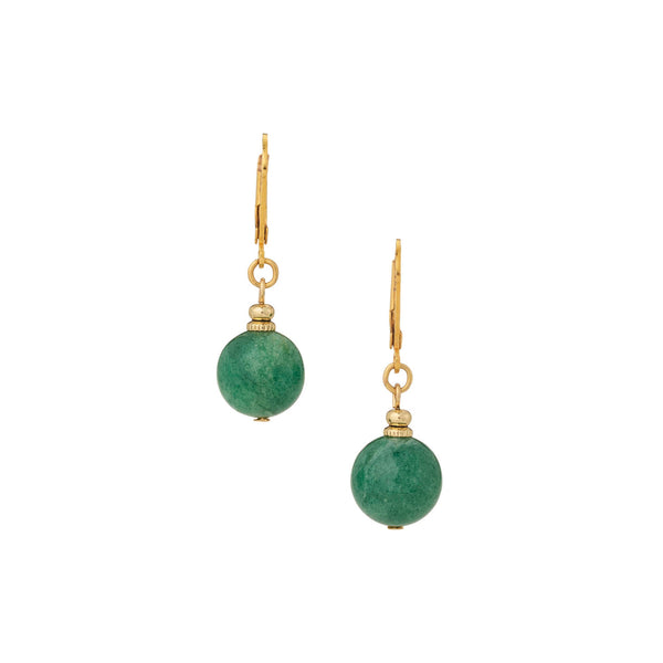 Load image into Gallery viewer, Olivia Riegel Green Aventurine Leverback Drop Earrings