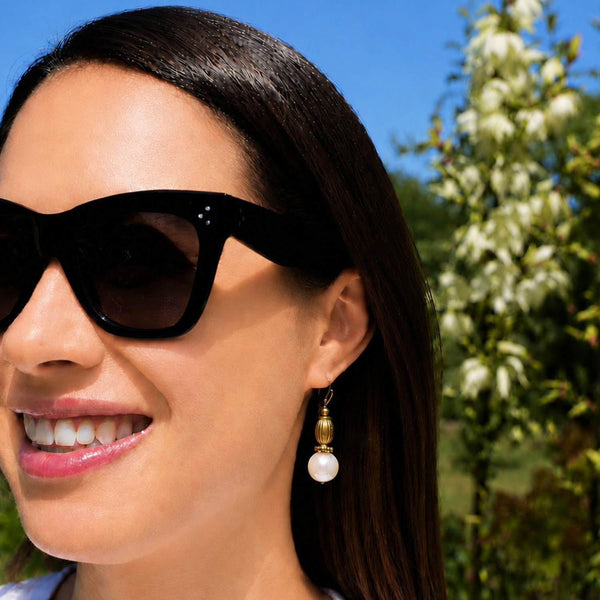 Load image into Gallery viewer, Olivia Riegel Faux Pearl & Bead Drop Earrings