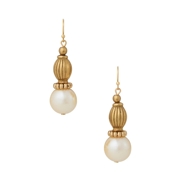 Load image into Gallery viewer, Olivia Riegel Faux Pearl & Bead Drop Earrings