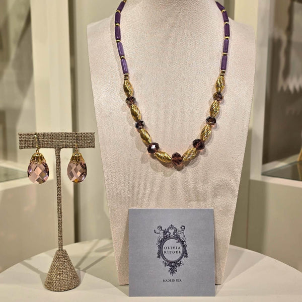 Load image into Gallery viewer, Olivia Riegel Pink Briolette Crystal Leverback Earrings