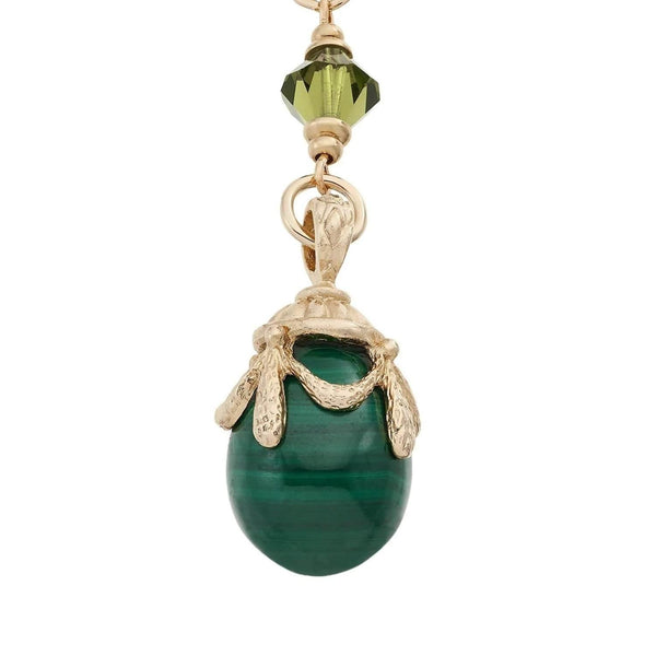 Load image into Gallery viewer, Olivia Riegel Malachite Egg Pendant Necklace