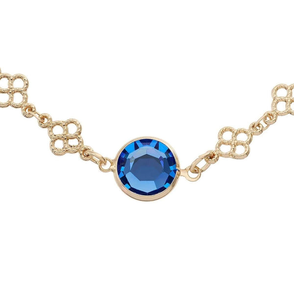 Load image into Gallery viewer, Olivia Riegel Sapphire Crystal Station Filigree Necklace