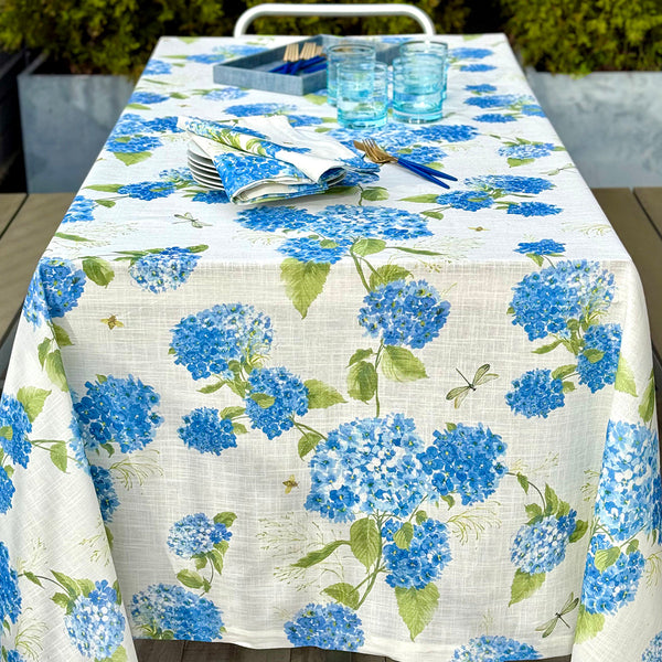 Load image into Gallery viewer, Bodrum Linens Hydrangea Blue Napkin - Linen Napkins - Set of 4