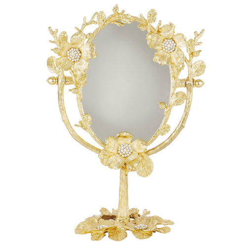 Olivia Riegel Gold Botanica Magnified Standing Mirror