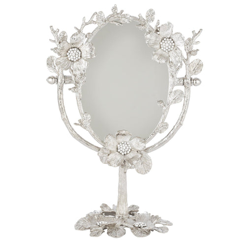 Olivia Riegel Silver Botanica Magnified Standing Mirror