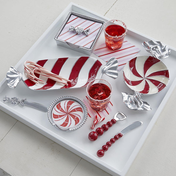Load image into Gallery viewer, Mariposa Red and White Candy Dish