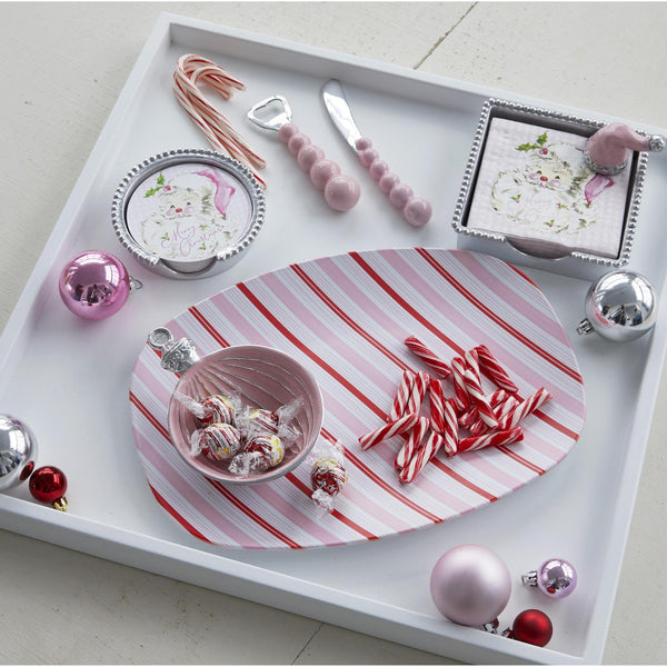 Load image into Gallery viewer, Mariposa Pink Santa Hat (3366) Beaded Napkin Box Set