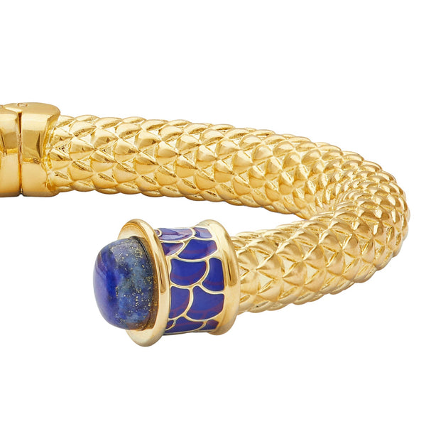 Load image into Gallery viewer, Halcyon Days Minoan Torque Cobalt & Gold Bangle