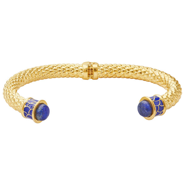 Load image into Gallery viewer, Halcyon Days Minoan Torque Cobalt & Gold Bangle