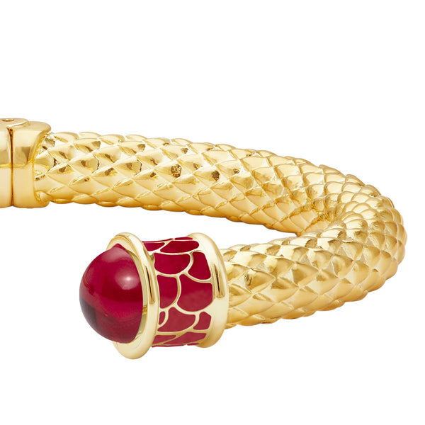 Load image into Gallery viewer, Halcyon Days Minoan Torque Ruby & Gold Bangle