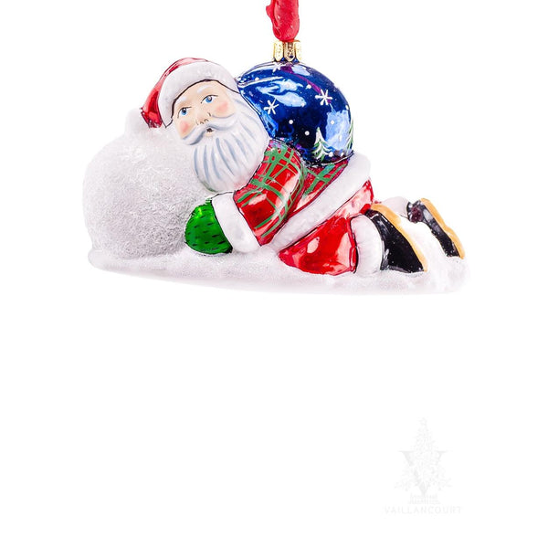 Load image into Gallery viewer, Vaillancourt Folk Art - Snow Balls™ Santa Lounging on Snowball - Christmas Ornament