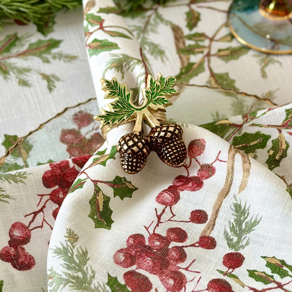 Load image into Gallery viewer, Bodrum Linens Painted Acorn - Napkin Rings - Set of 4