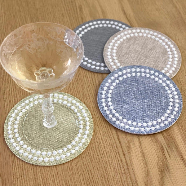 Load image into Gallery viewer, Bodrum Linens Pearls Coasters - Set of 4